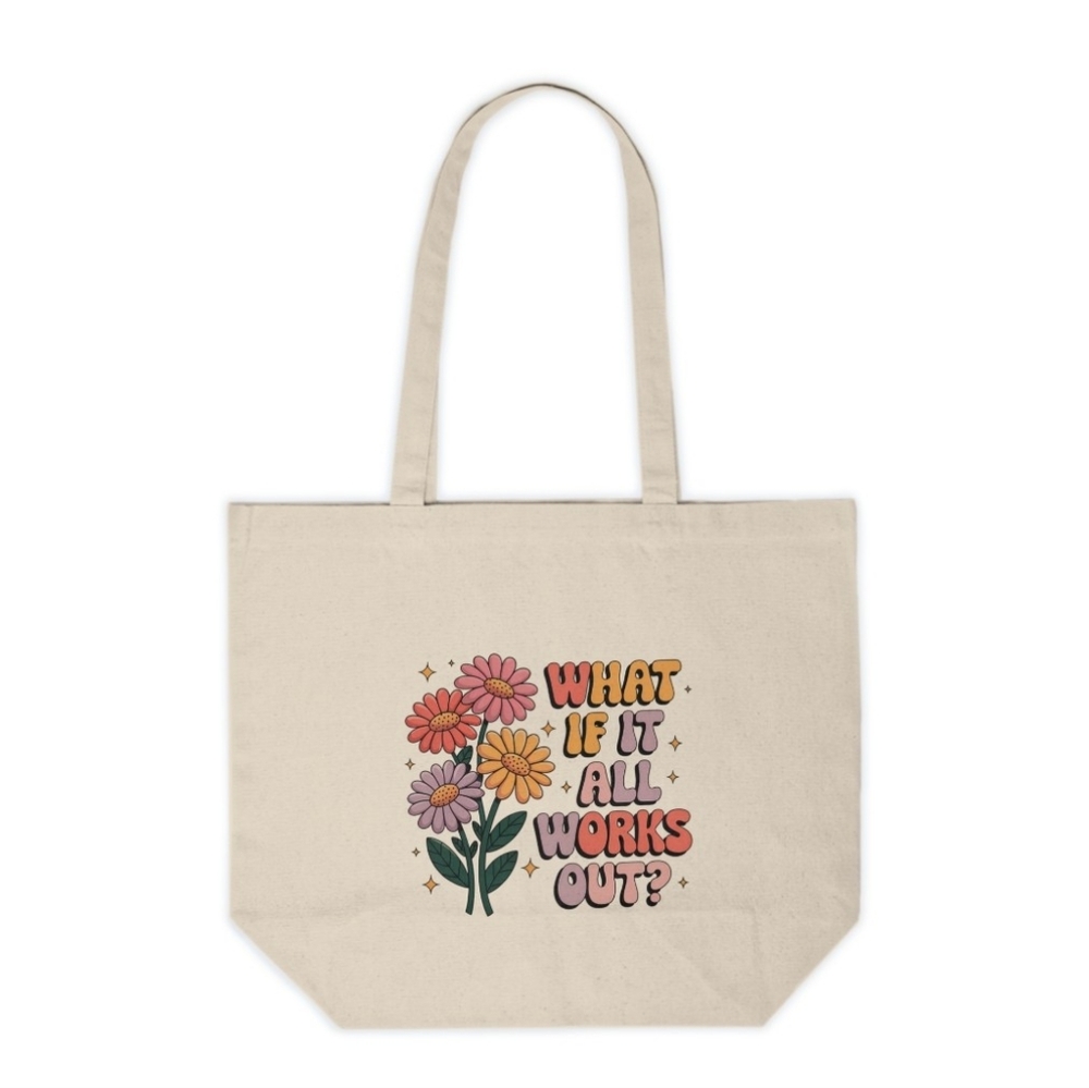 What If It All Works Out Retro Custom Canvas Tote Bag